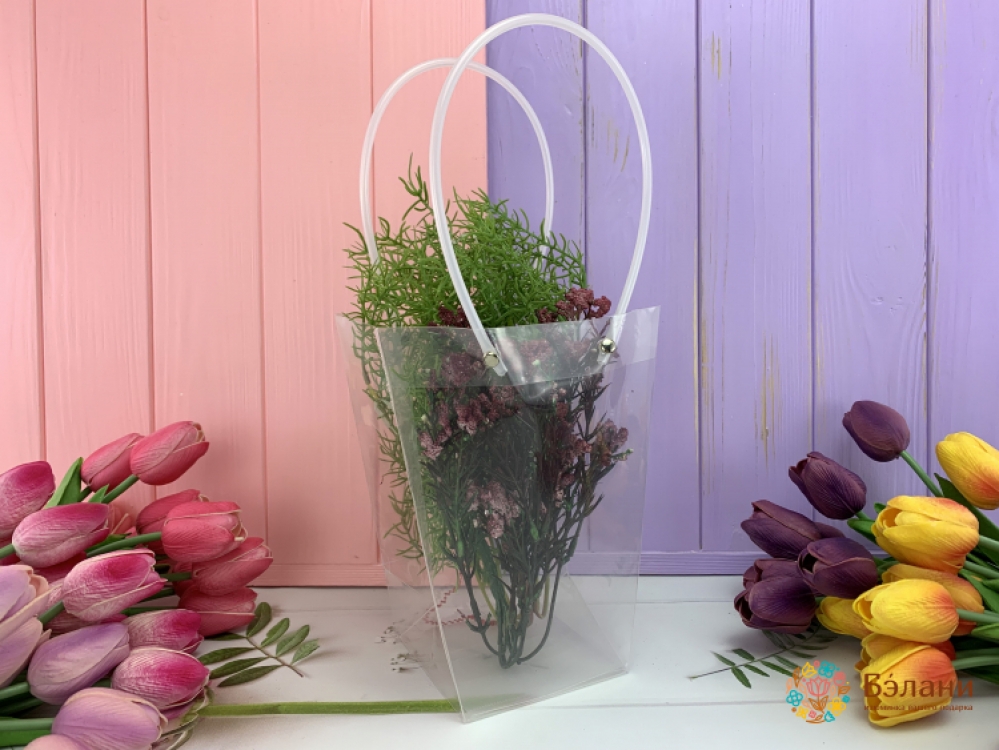 Прозрачный пакет для цветов "Invis" 24x25x11