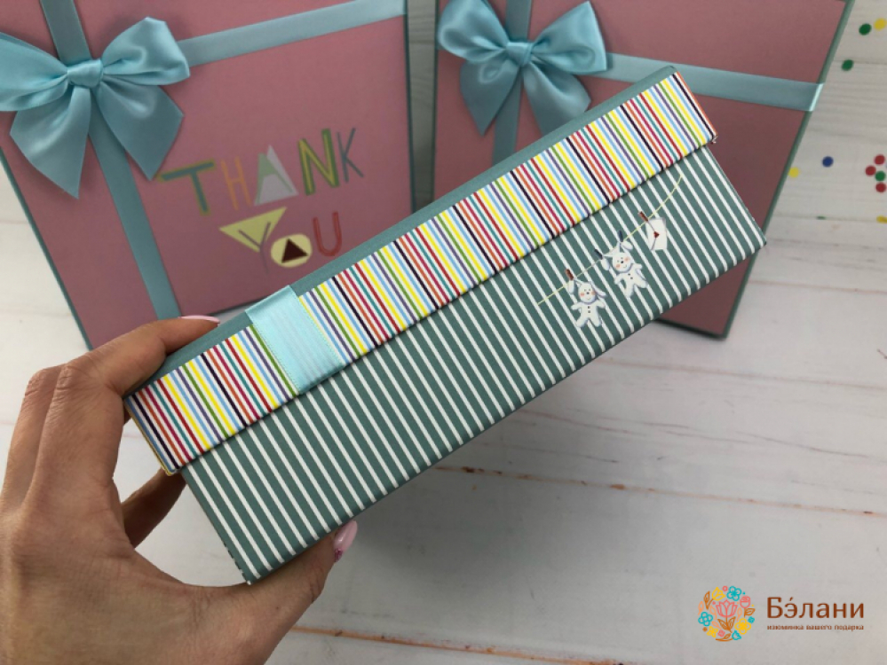 Подарочная коробка с бантом “thank you” | 2