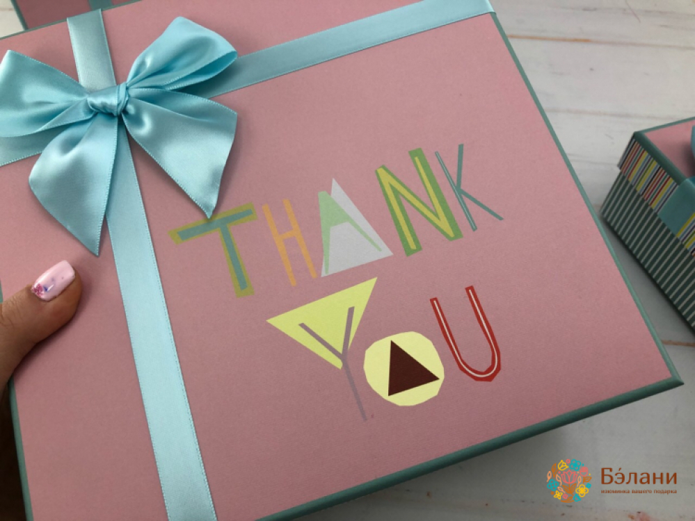 Подарочная коробка с бантом “thank you” | 4