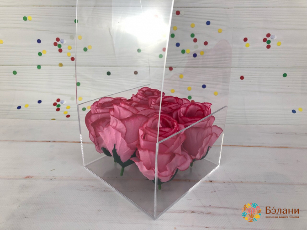 Прозрачная коробка "оргстекло" под руку 14,5х14,5х40