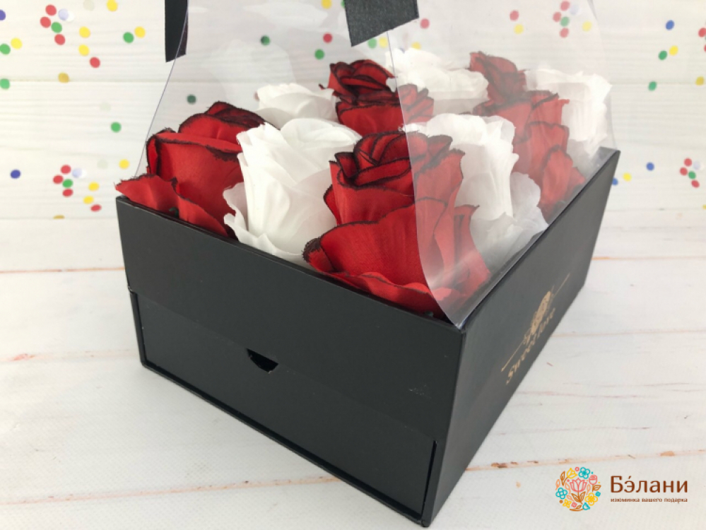 Коробка с выдвижным ящичком "Sweet Love" чёрная | 2