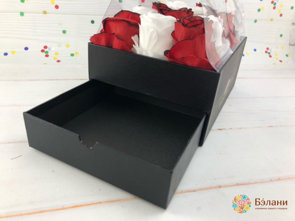 Коробка с выдвижным ящичком "Sweet Love" чёрная | 3