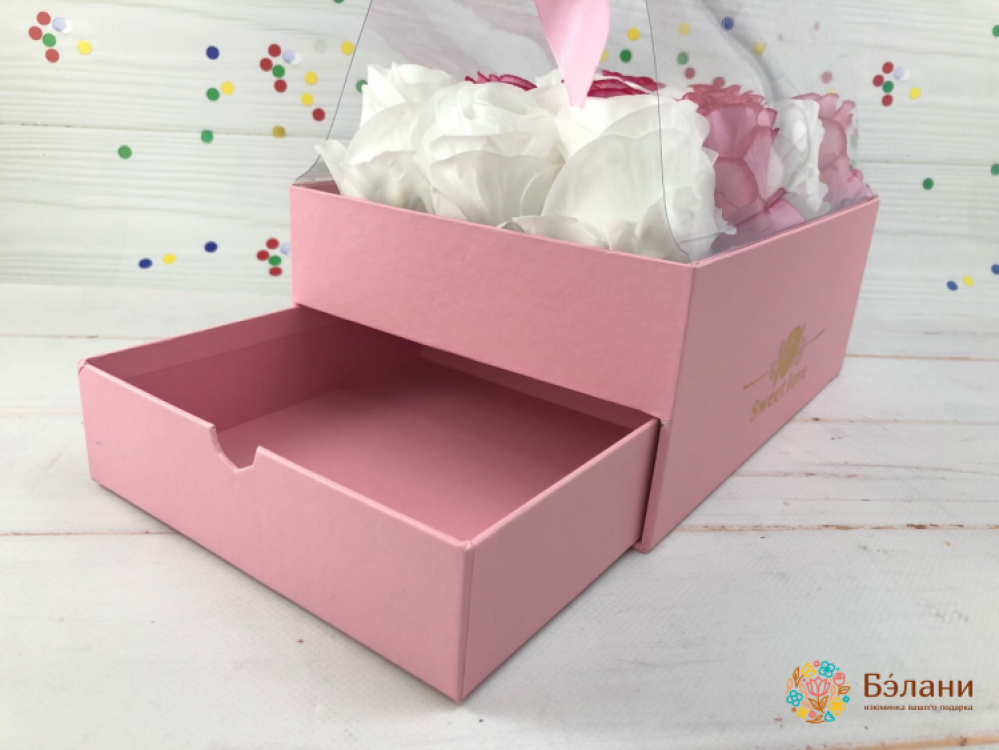 Коробка с выдвижным ящичком "Sweet Love" Розовая | 2