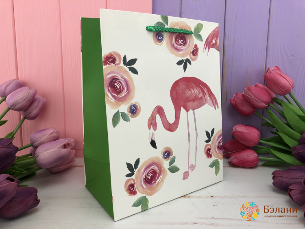 Подарочные пакеты "Bright flamingo" S