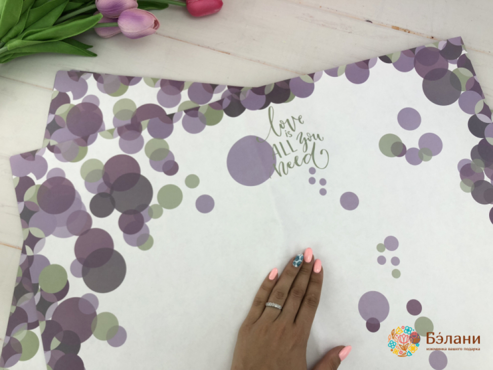 Бумага для цветов "Bubbles" серая | 2