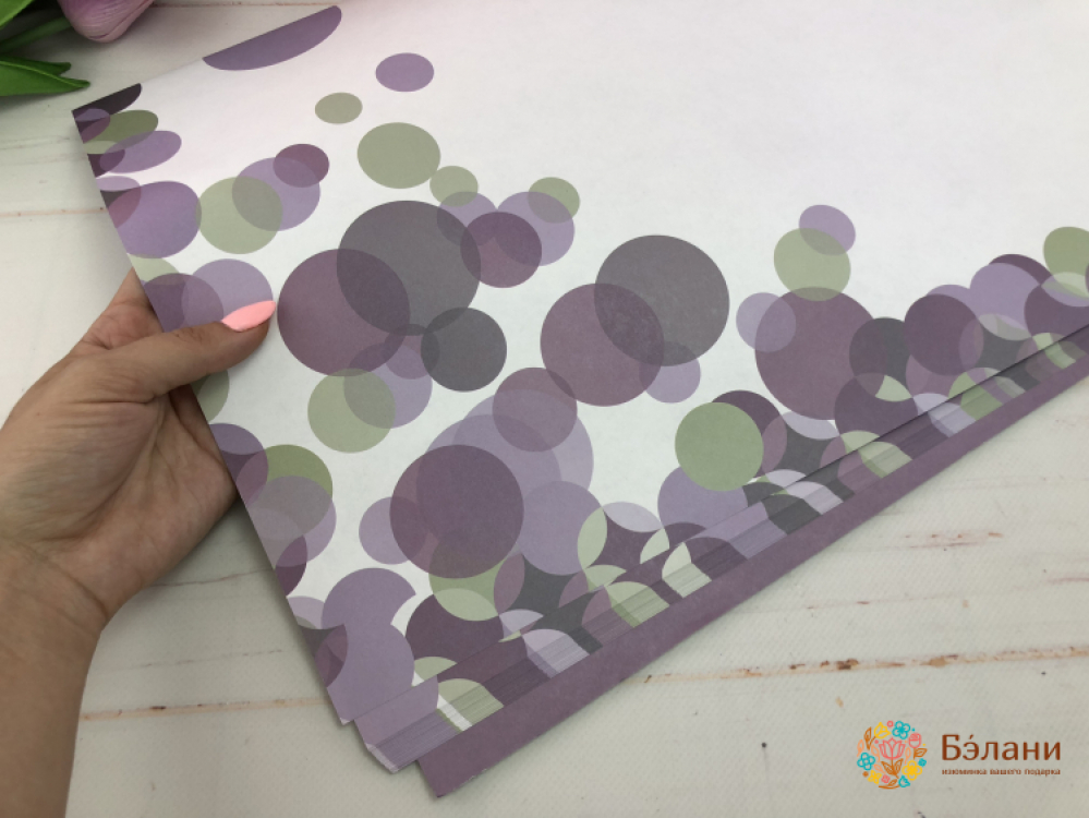 Бумага для цветов "Bubbles" серая | 4