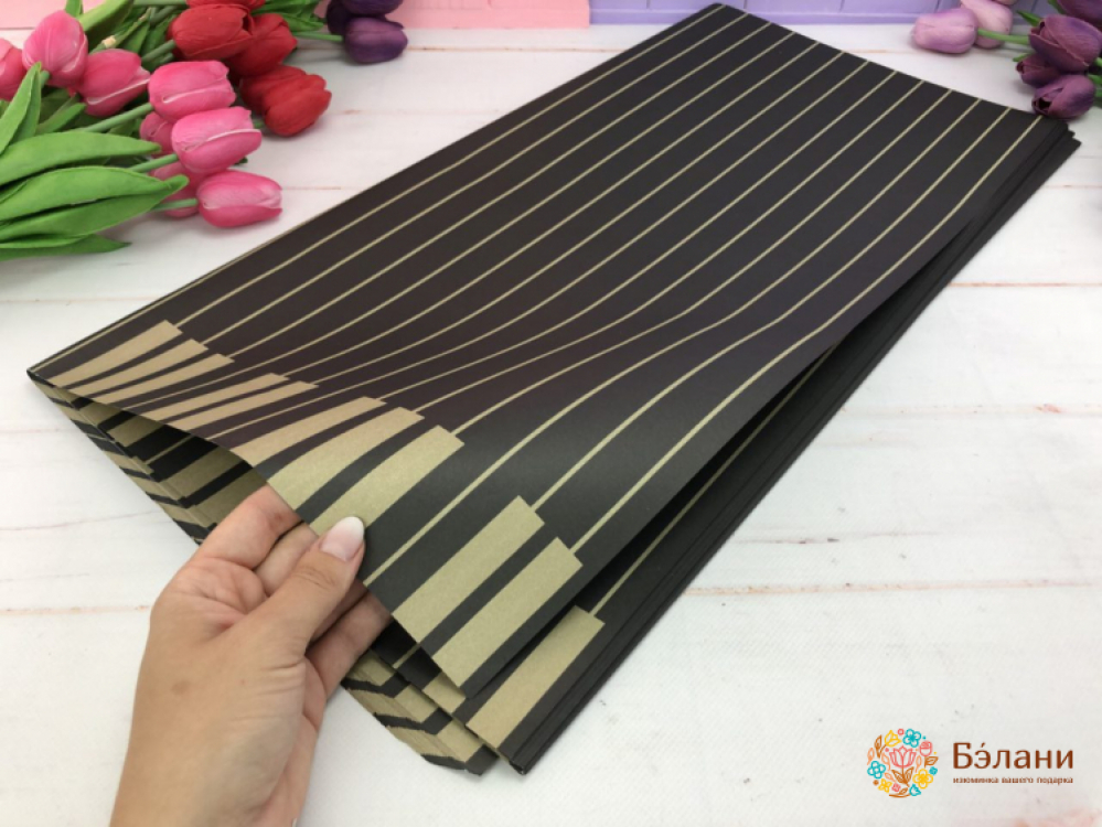 Бумага для цветов "Piano" черная