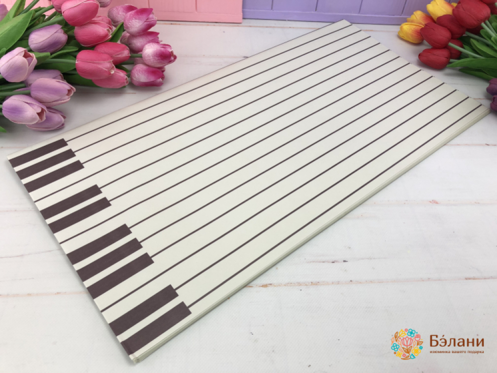 Бумага для цветов "Piano" серая