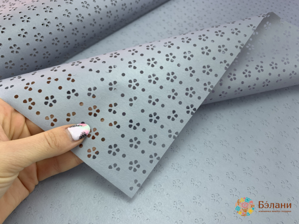 Калька "Квіточки" світло-сіра | 2