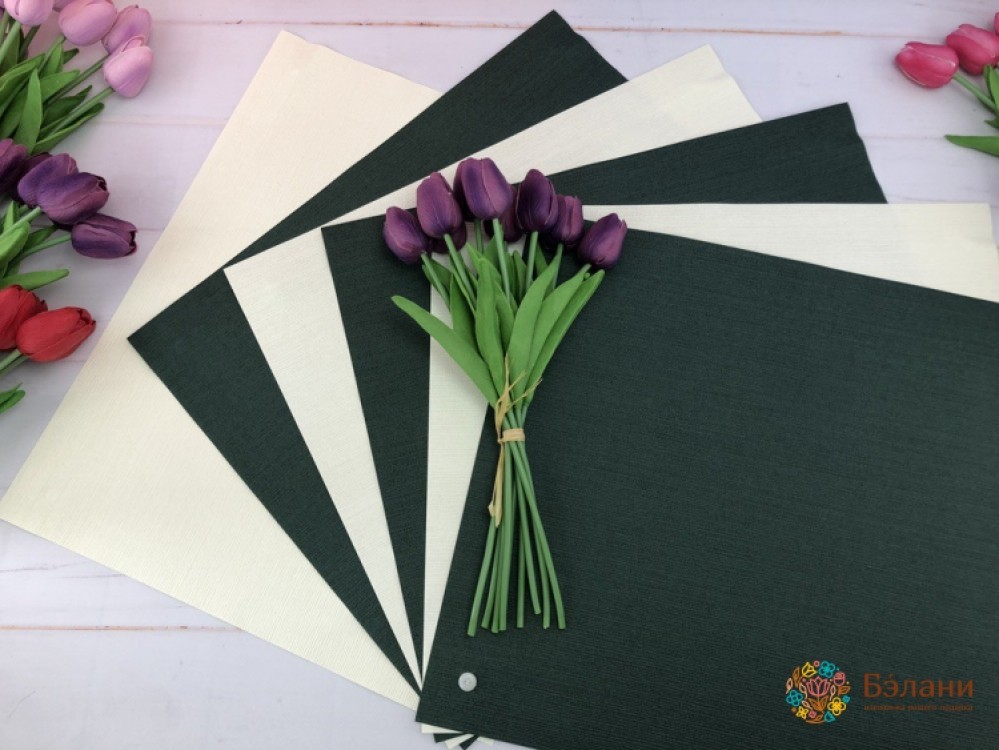 Флористичний папір "Віяло" бежево-зелений