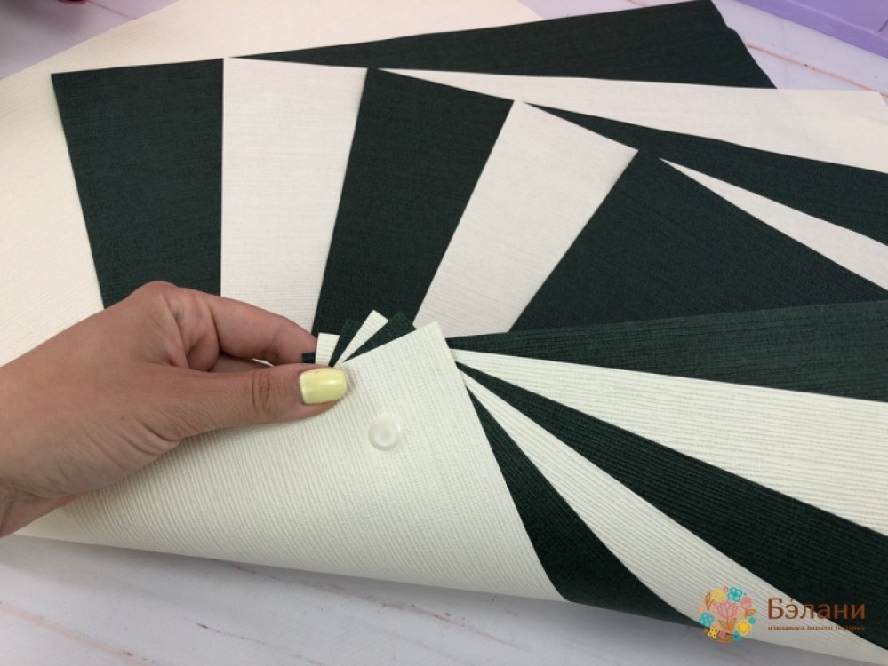 Флористичний папір "Віяло" бежево-зелений | 2