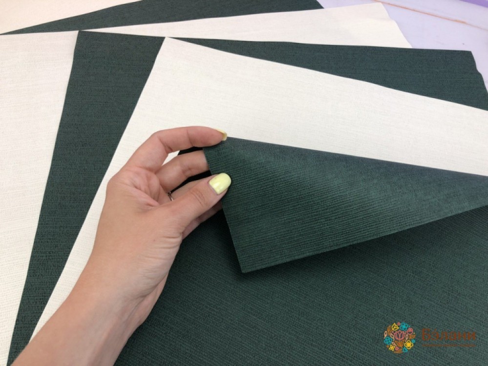 Флористичний папір "Віяло" бежево-зелений | 3