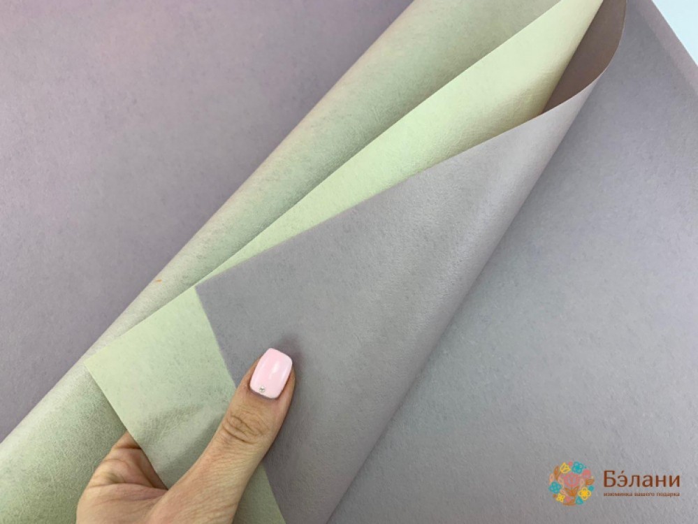 Флористичний папір "Віяло" бузково-оливковий | 2