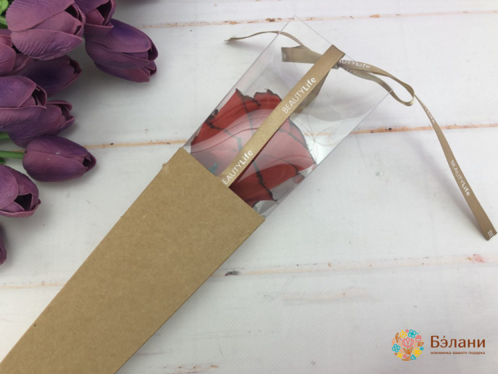 Коробочка для розы, складная (крафт) | 2