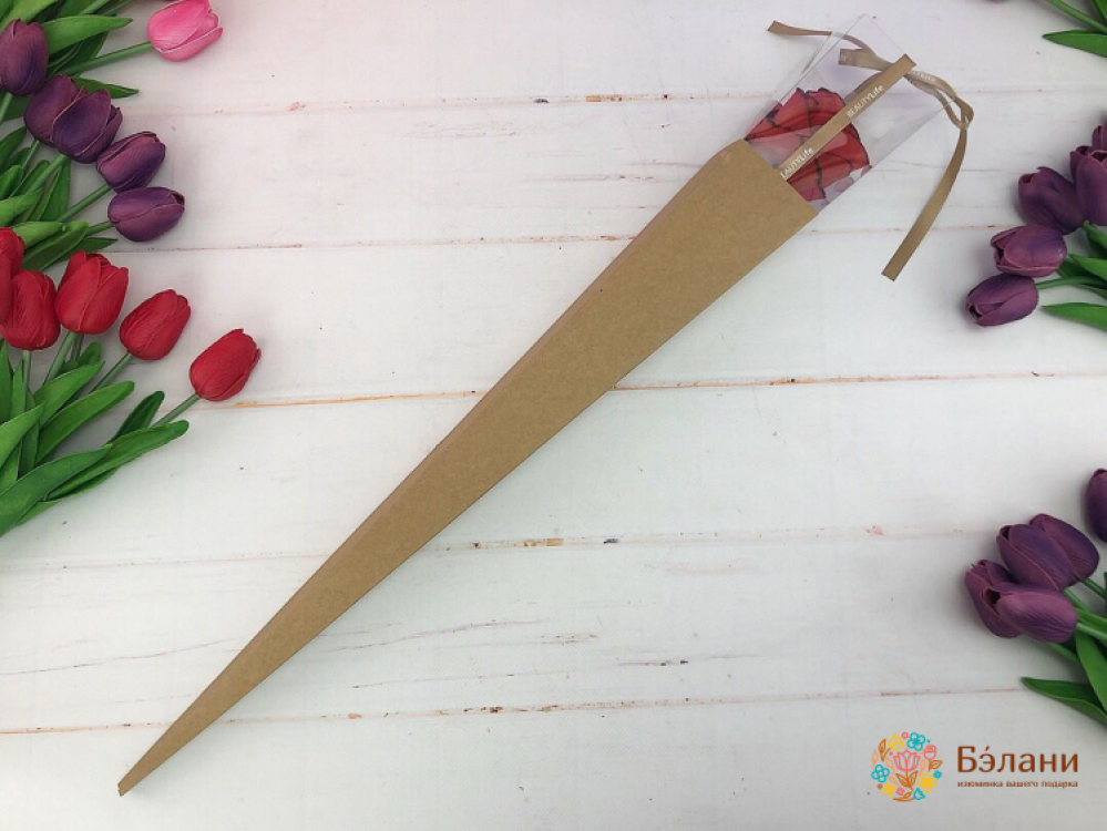 Коробочка для розы, складная (крафт) | 4