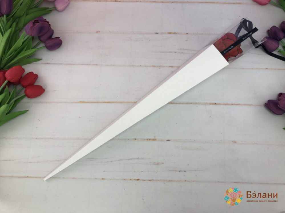 Коробочка для троянди, складана (біла) | 2