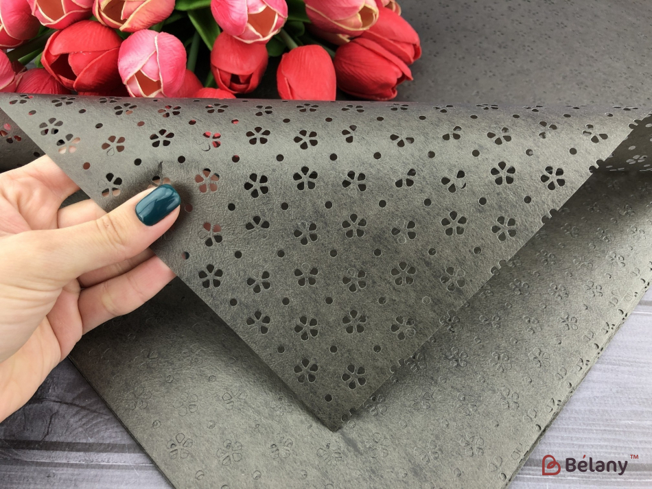 Калька "Квіточки" темно-сіра