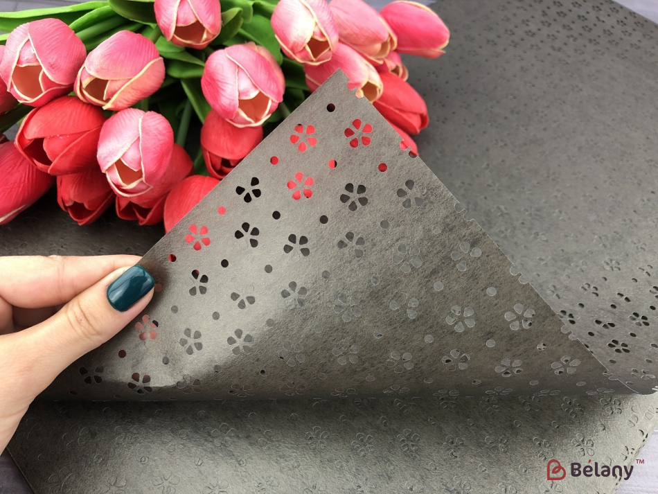 Калька "Квіточки" темно-сіра | 2