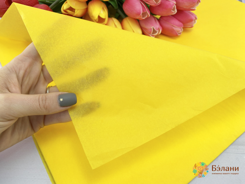 Бумага тишью желтый