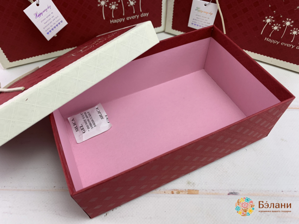 Подарочная коробка "Одуванчики" красная | 4