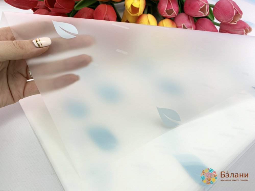 Калька для цветов "Leaf" голубая