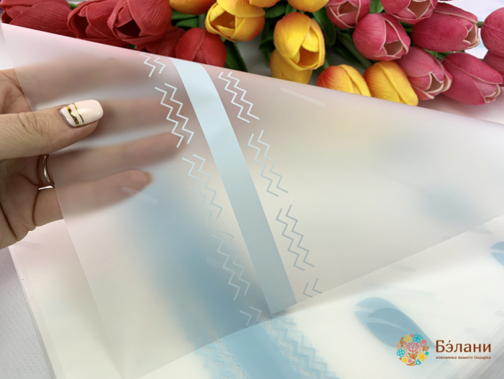 Калька для цветов "Leaf" голубая | 3