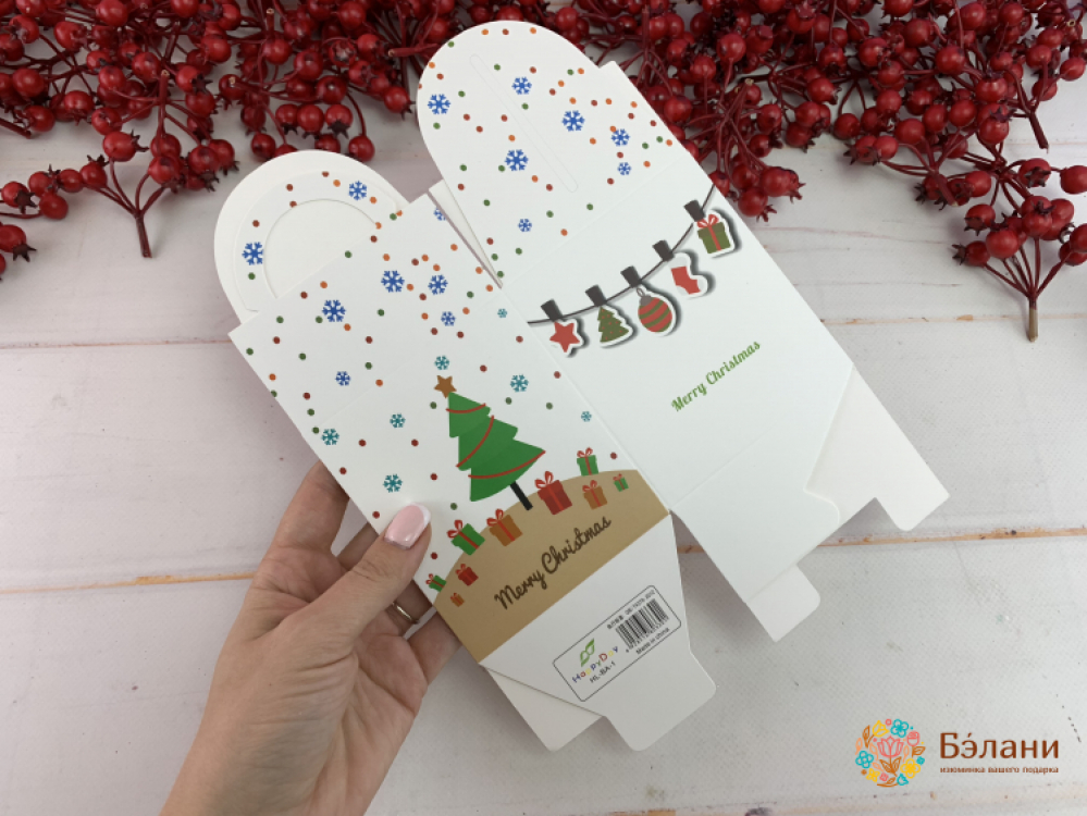 Складная коробка "Новогодняя" белая | 4