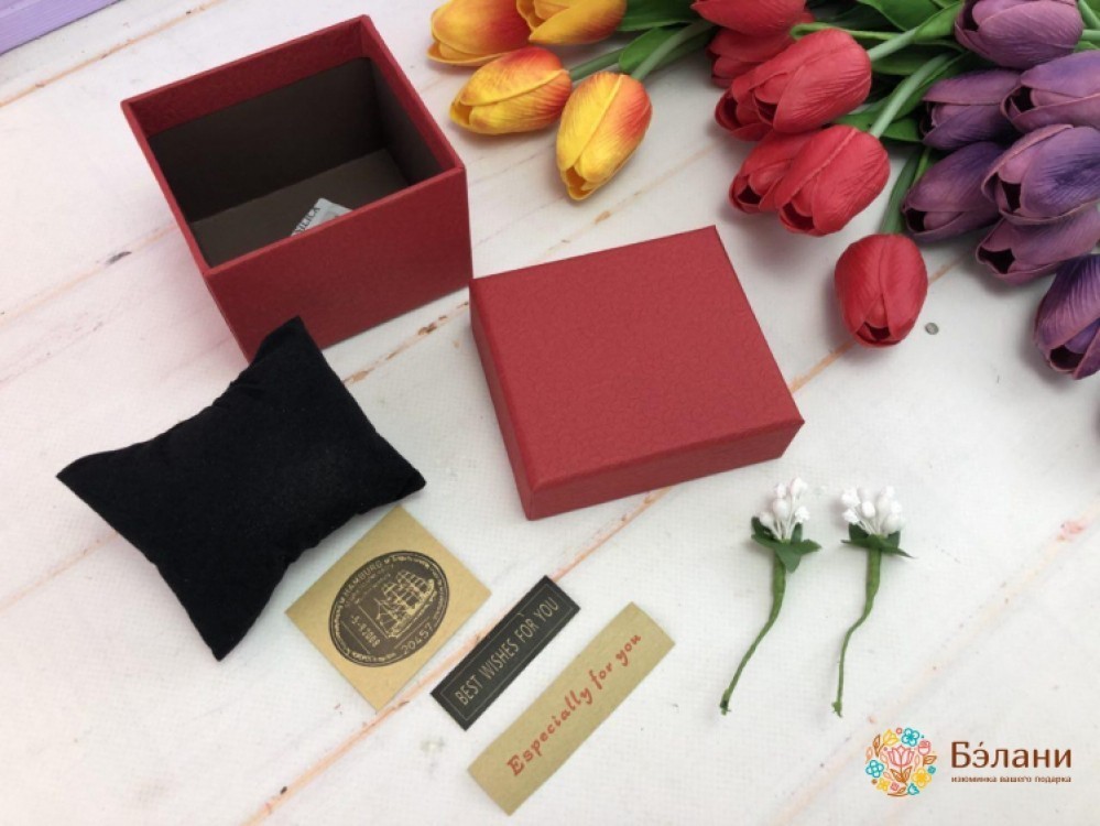 Коробка для часов "With flower" красная | 2