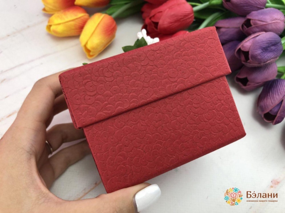 Коробка для часов "With flower" красная | 3