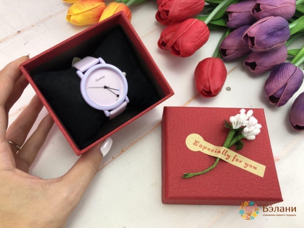 Коробка для часов "With flower" красная | 4