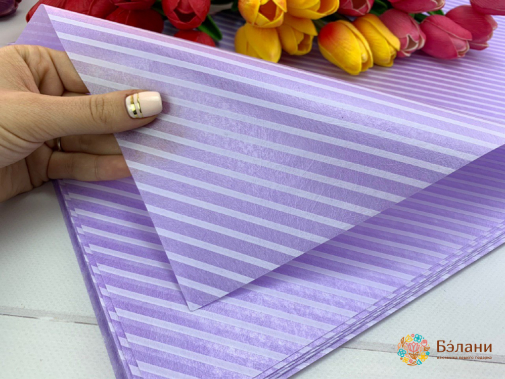 Ламинированный фетр "Полосы" сиреневая