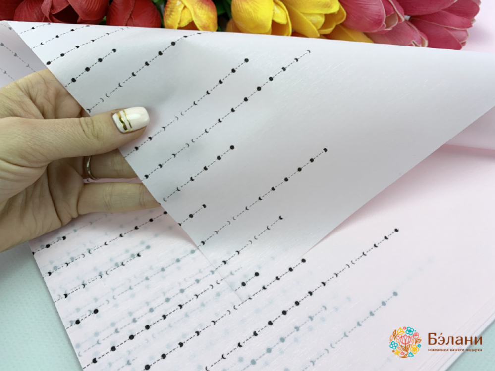 Калька "Мерцание золотые точки" розовая