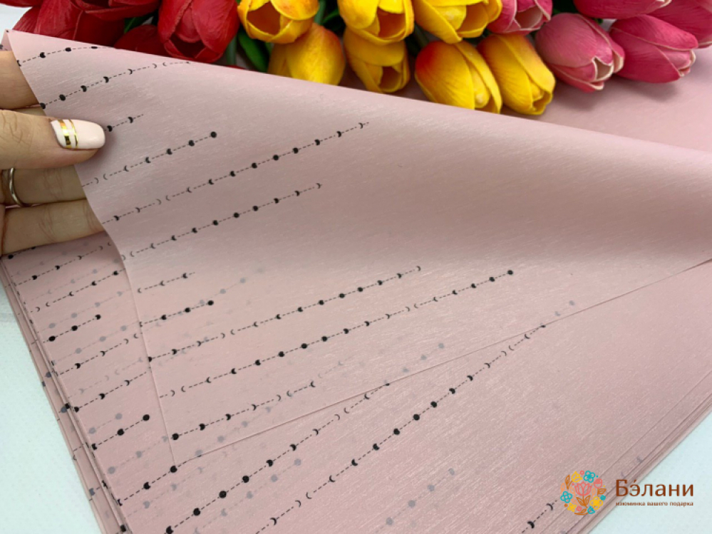 Калька "Мерцание золотые точки" пюсовая