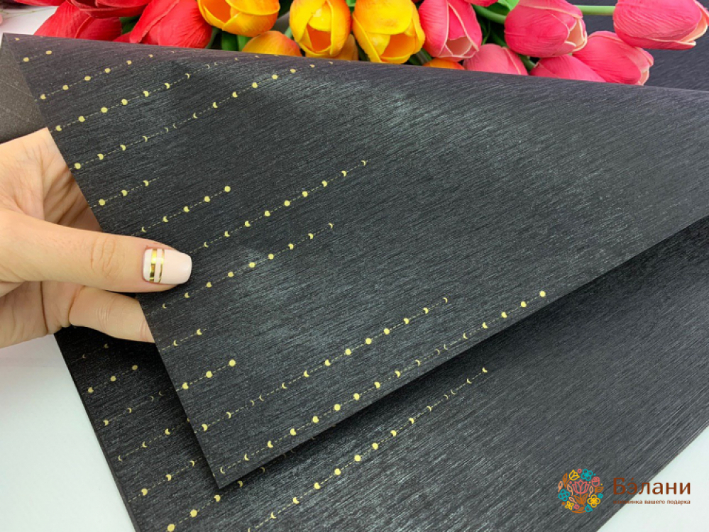 Калька "Мерцание золотые точки" черная