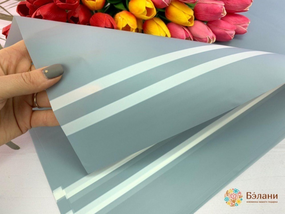 Калька для квітів "Подвійний кант" сіра