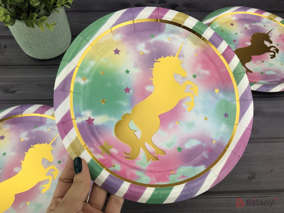 Тарілки "Rainbow Unicorn" 23 см | 2