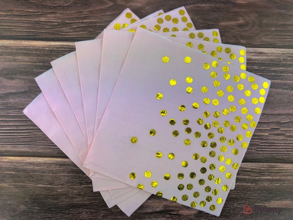 Салфетки "Gold Bubbles" розовые