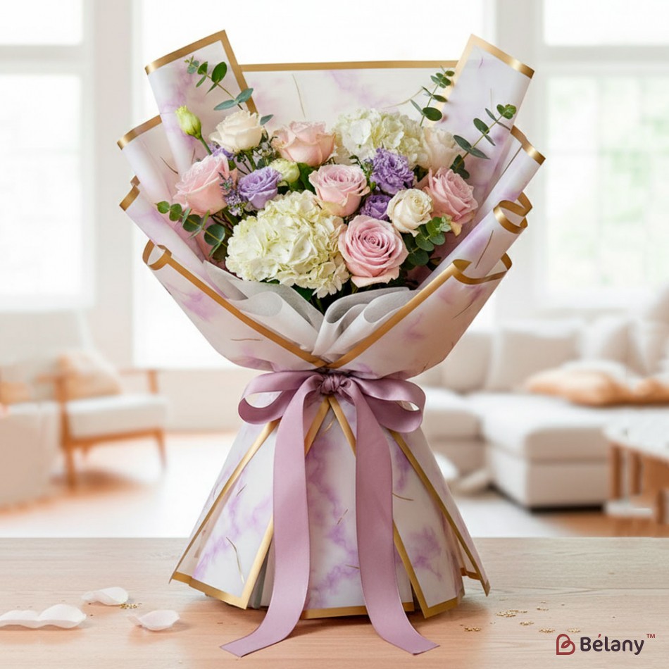 Калька для квітів "Мармуровий кант" #07 | 2