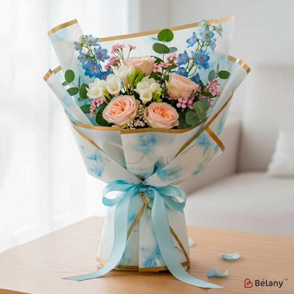 Калька для квітів "Мармуровий кант" #05 | 2