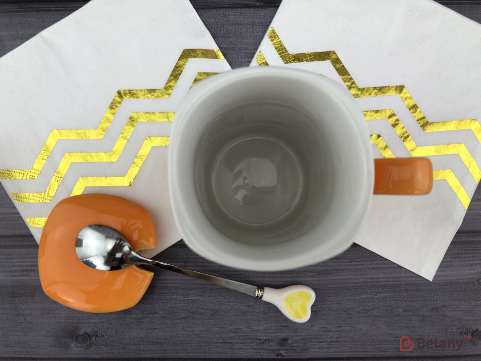 Керамічна чашка "Love kisses" помаранчева | 3