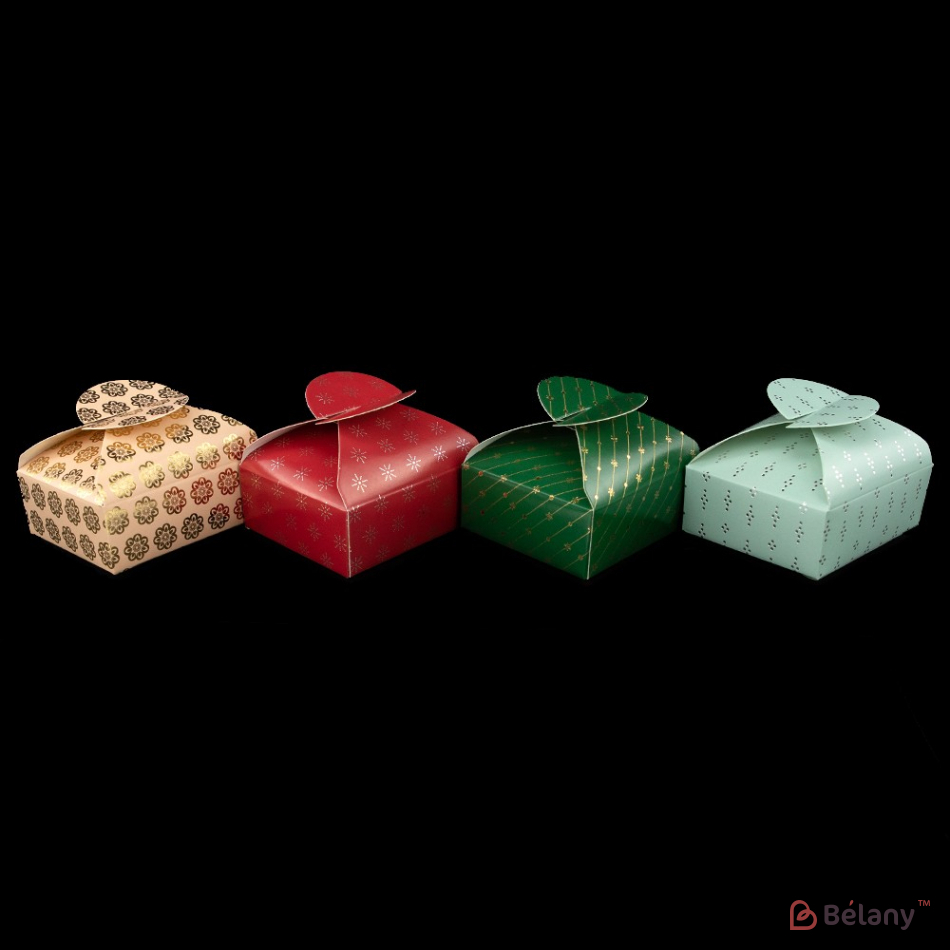Складна подарункова коробка "Shristmas patterns" МІКС (4 планшетки)