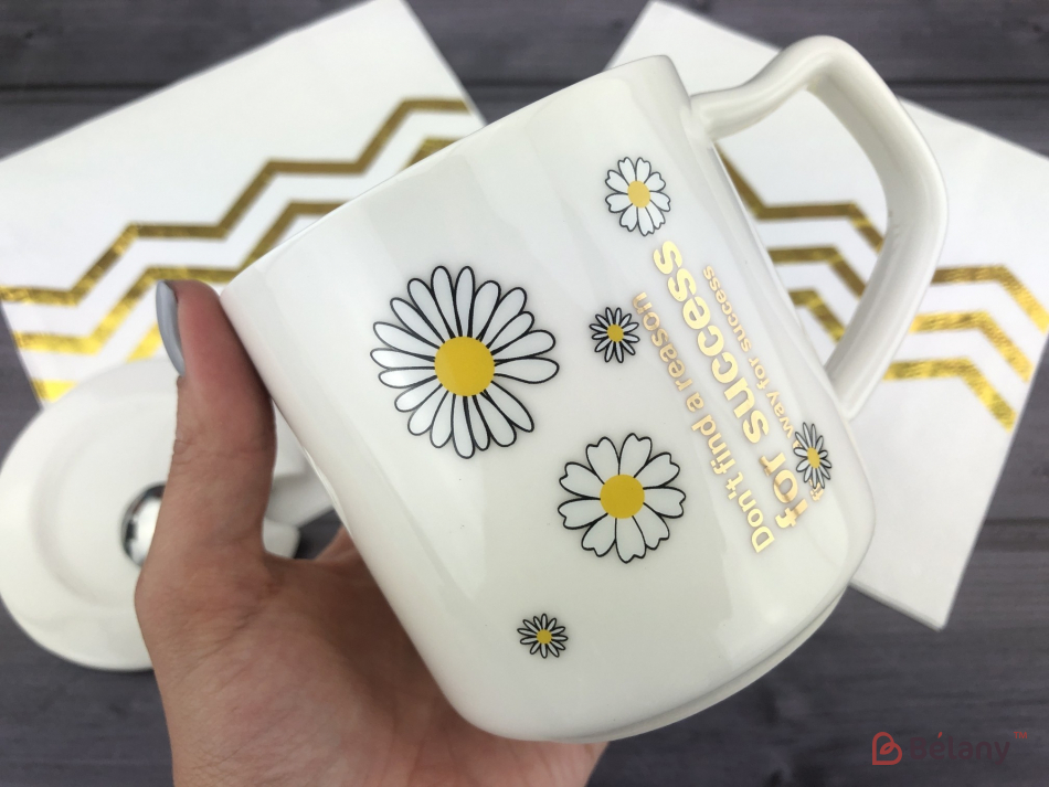 Керамическая чашка "Ромашка" белая | 2