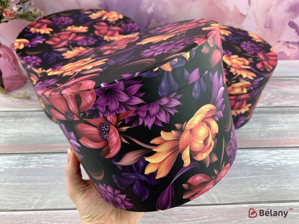 Кругла коробка "Garden DeepPurple M" | 2