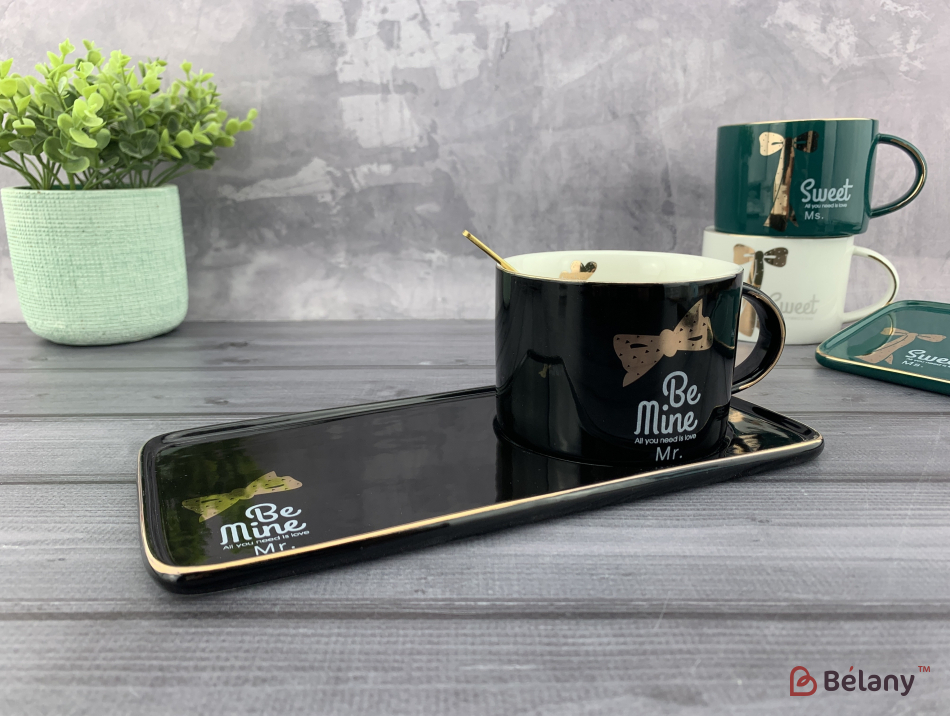 Керамічна чашка "Mr. Be mine" чорна