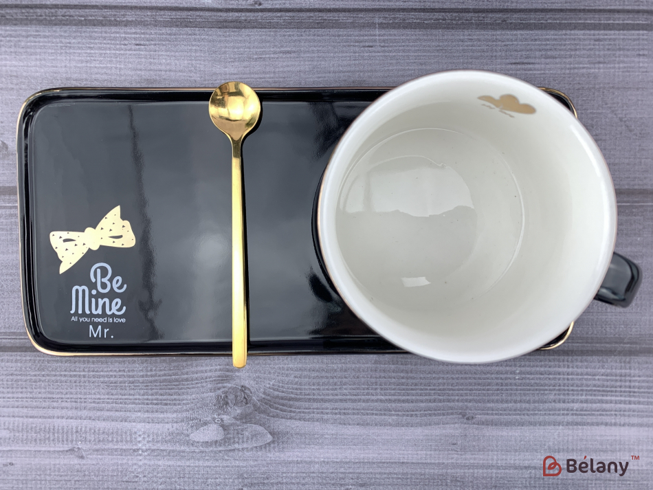 Керамічна чашка "Mr. Be mine" чорна | 3