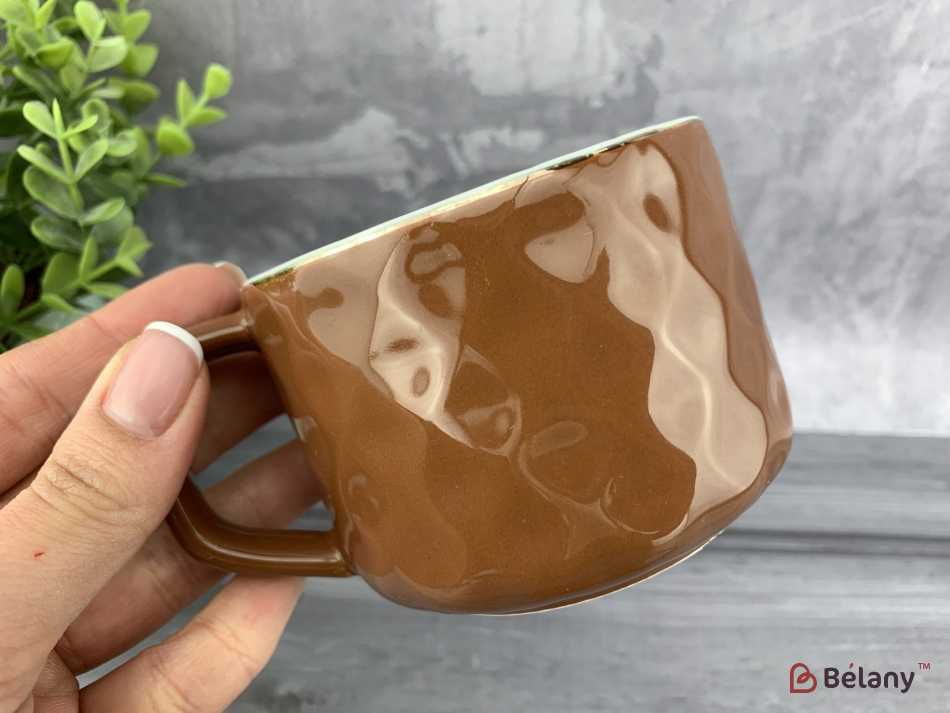 Керамічна чашка "Waves" молочний шоколад | 2