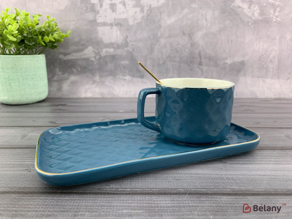 Керамічна чашка "Waves" синя