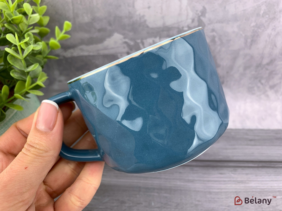 Керамічна чашка "Waves" синя | 2