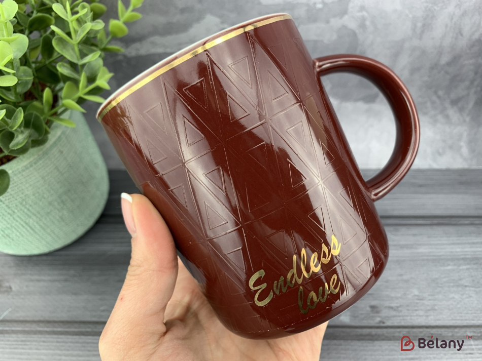 Керамічна чашка "Beloved" бордо | 2