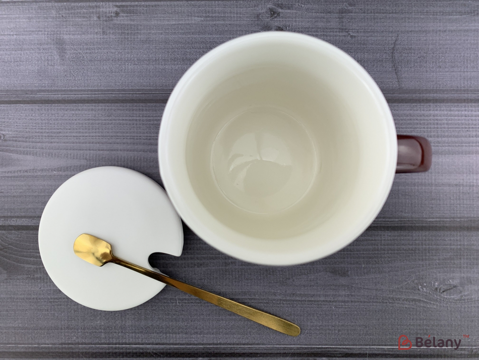 Керамічна чашка "Beloved" бордо | 3